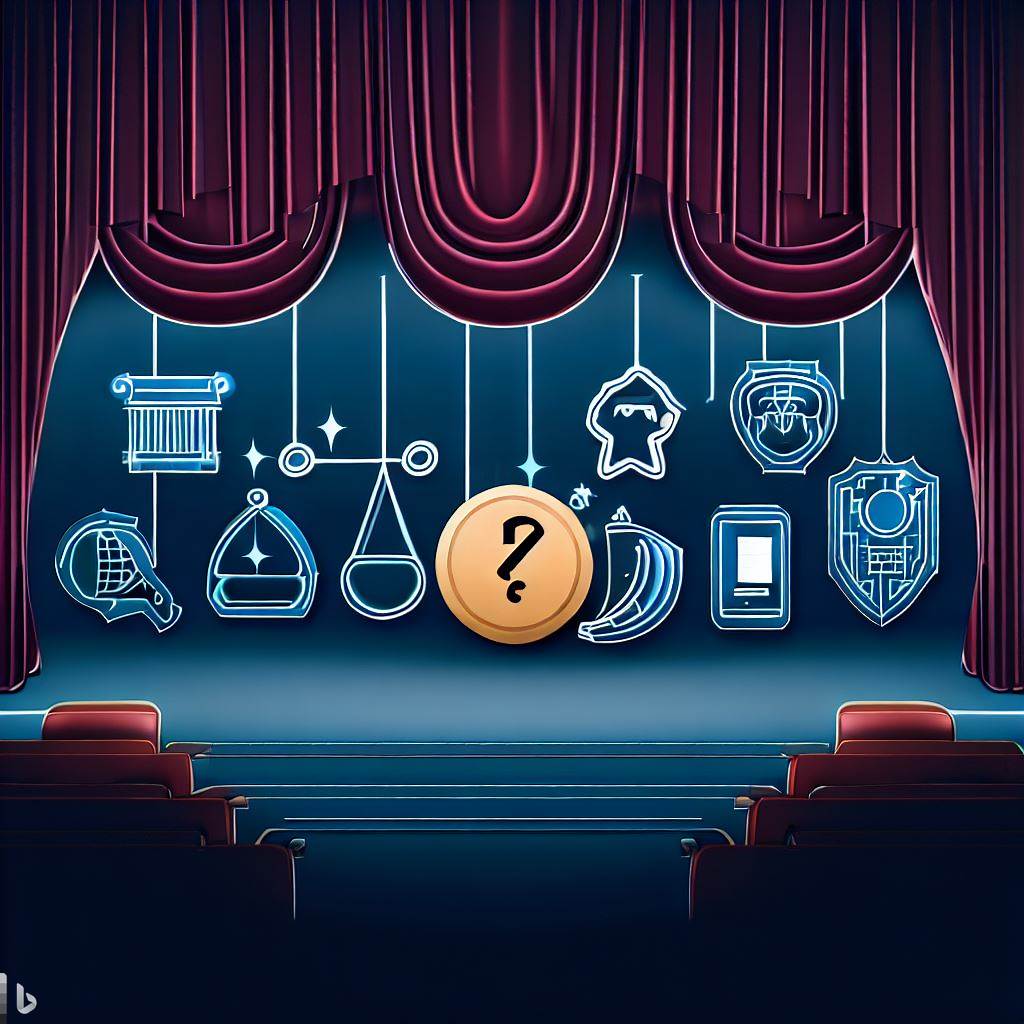 Source: Bing Image Creator: "Create an image illustrating the concept of privacy theater, depicting a stage with symbolic representations of privacy, such as a privacy policy, a cookie, a gavel, a mask, and a lock icon,."​